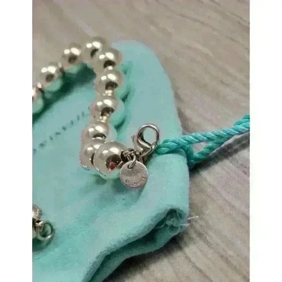 Tiffany & Co Sterling Silver HardWear Ball Bracelet 7.4" - Picture 9 of 9